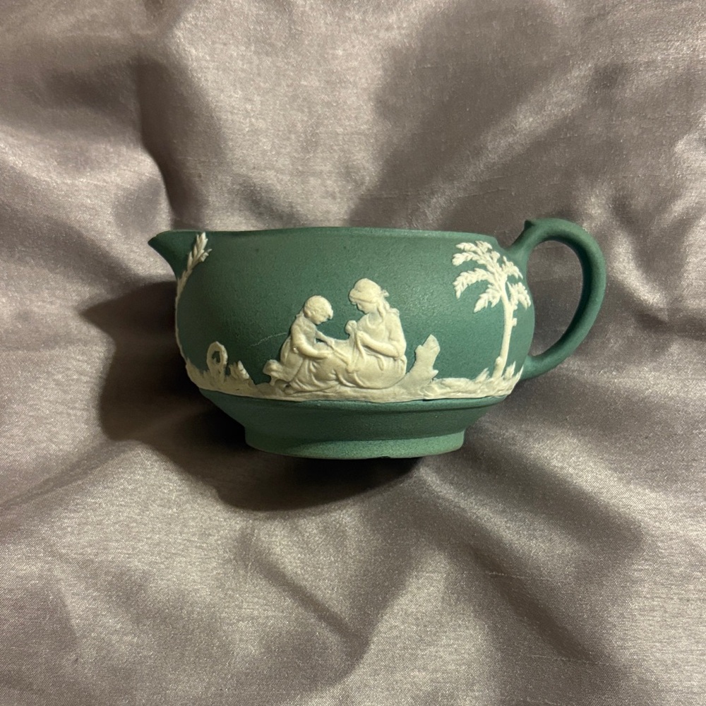 Vintage Radford Jasper Green and Cream Ceramic Pitcher